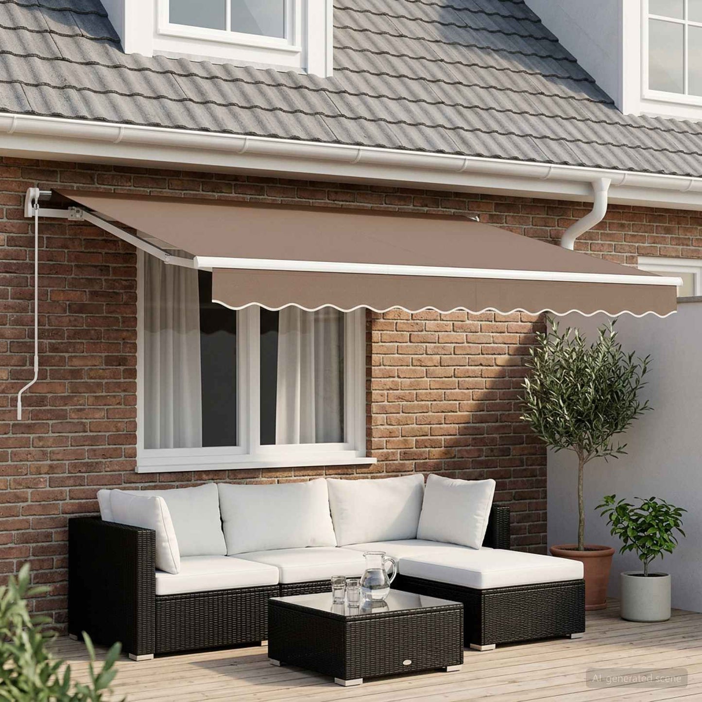 vidaXL Αναδιπλούμενη τέντα Taupe 400 x 300 εκ