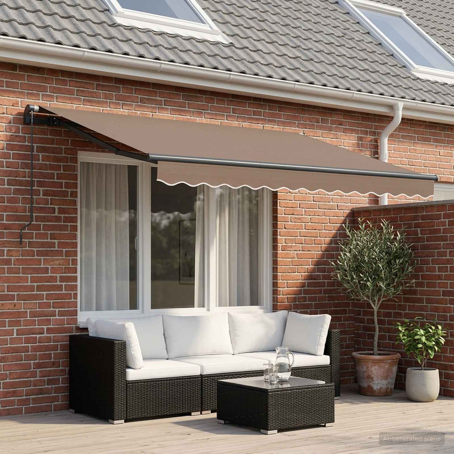 vidaXL Αναδιπλούμενη τέντα Taupe 400 x 300 εκ