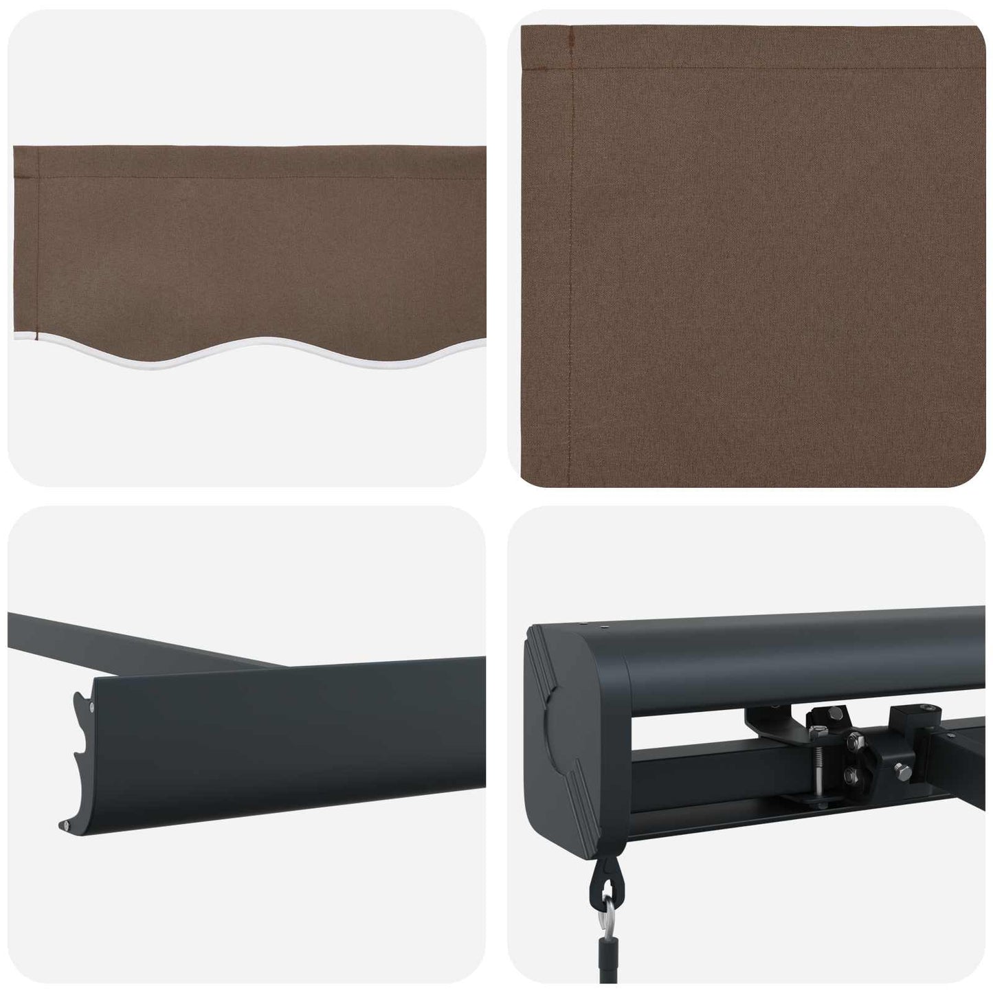 vidaXL Αναδιπλούμενη τέντα Taupe 400 x 300 εκ Καμβάς και Αλουμίνιο