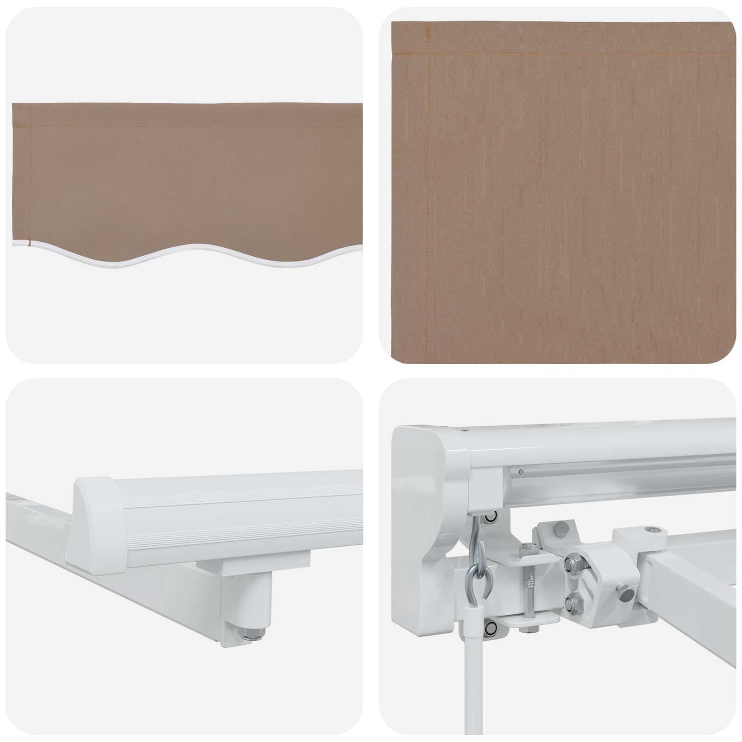 vidaXL Χειροκίνητο πλαίσιο τέντας με LED Taupe 4 x 3 μ
