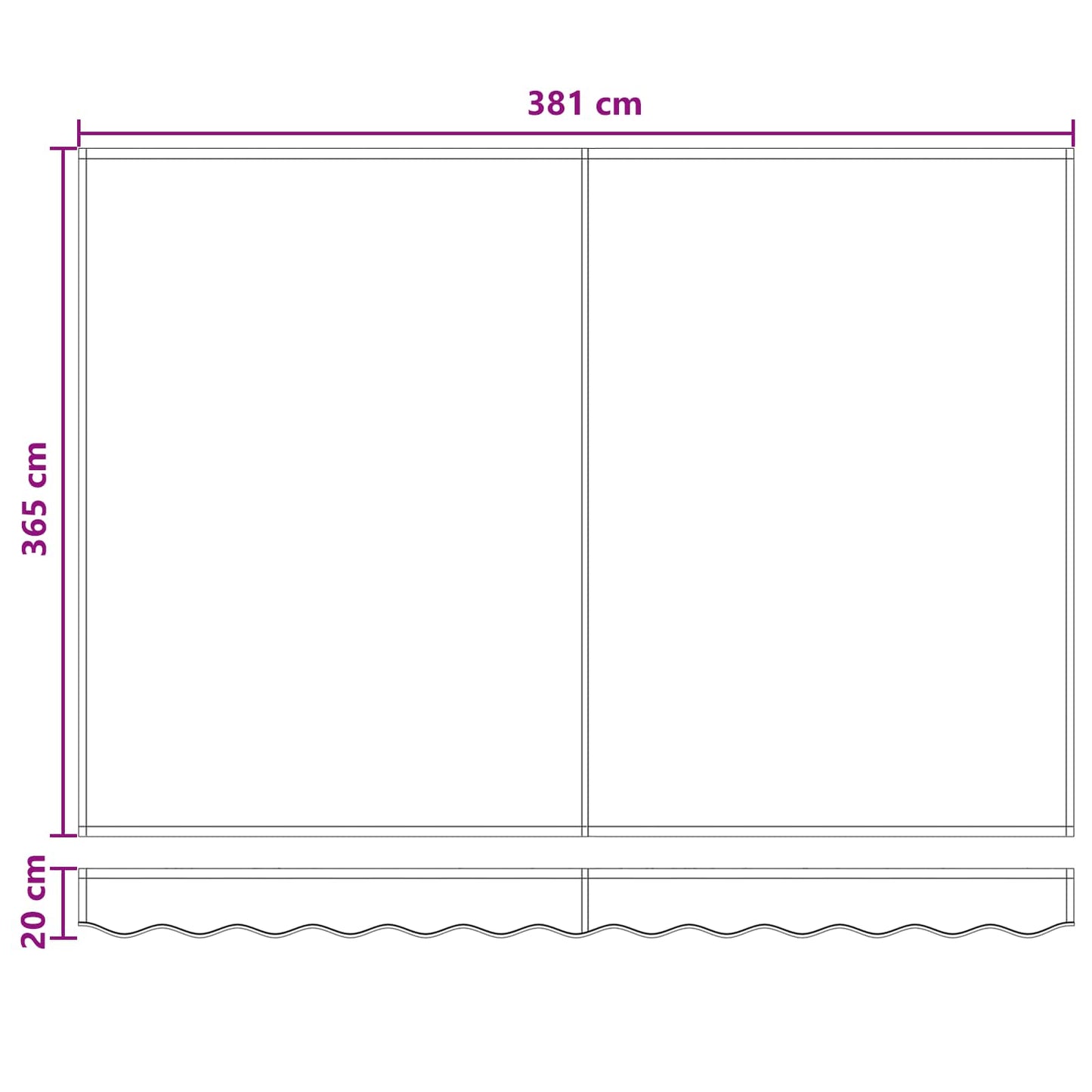 vidaXL Αναδιπλούμενη τέντα Άμμος 400 x 350 εκ