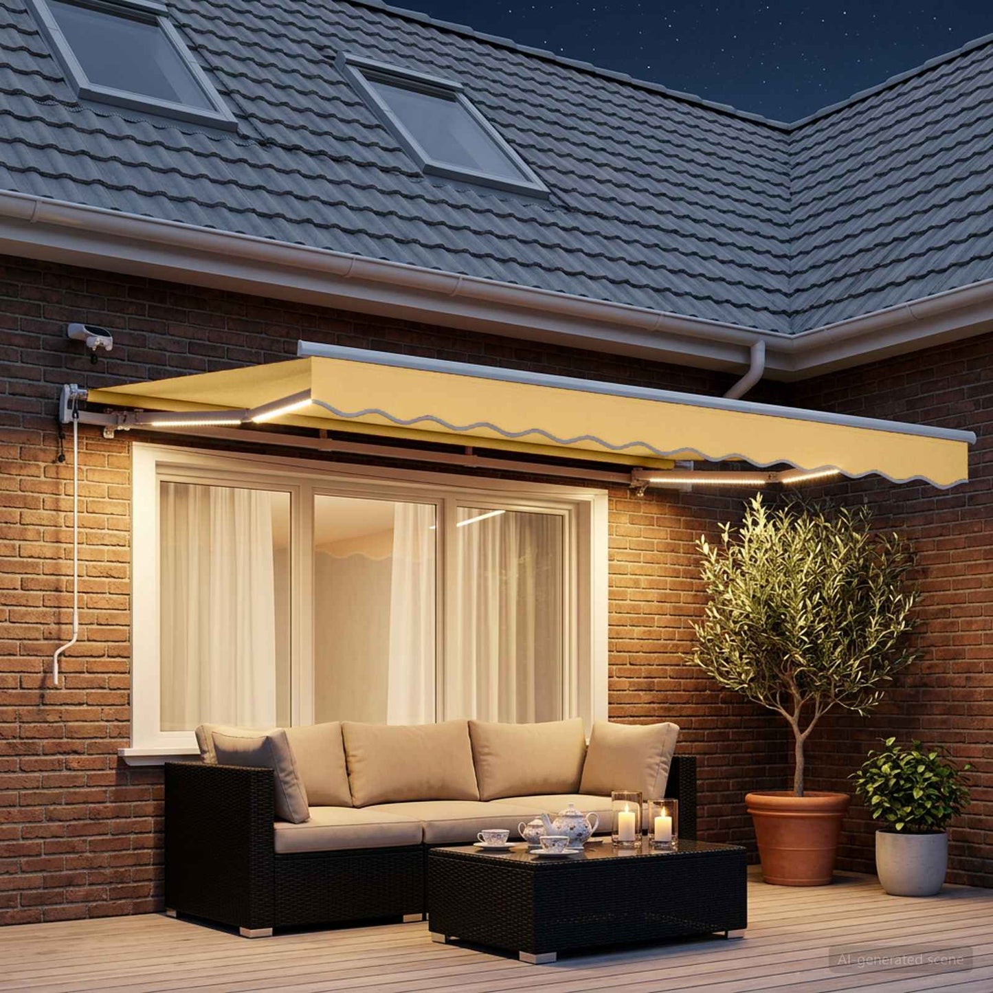 vidaXL Αναδιπλούμενη τέντα Άμμος 450 x 300 εκ Πολυεστέρας