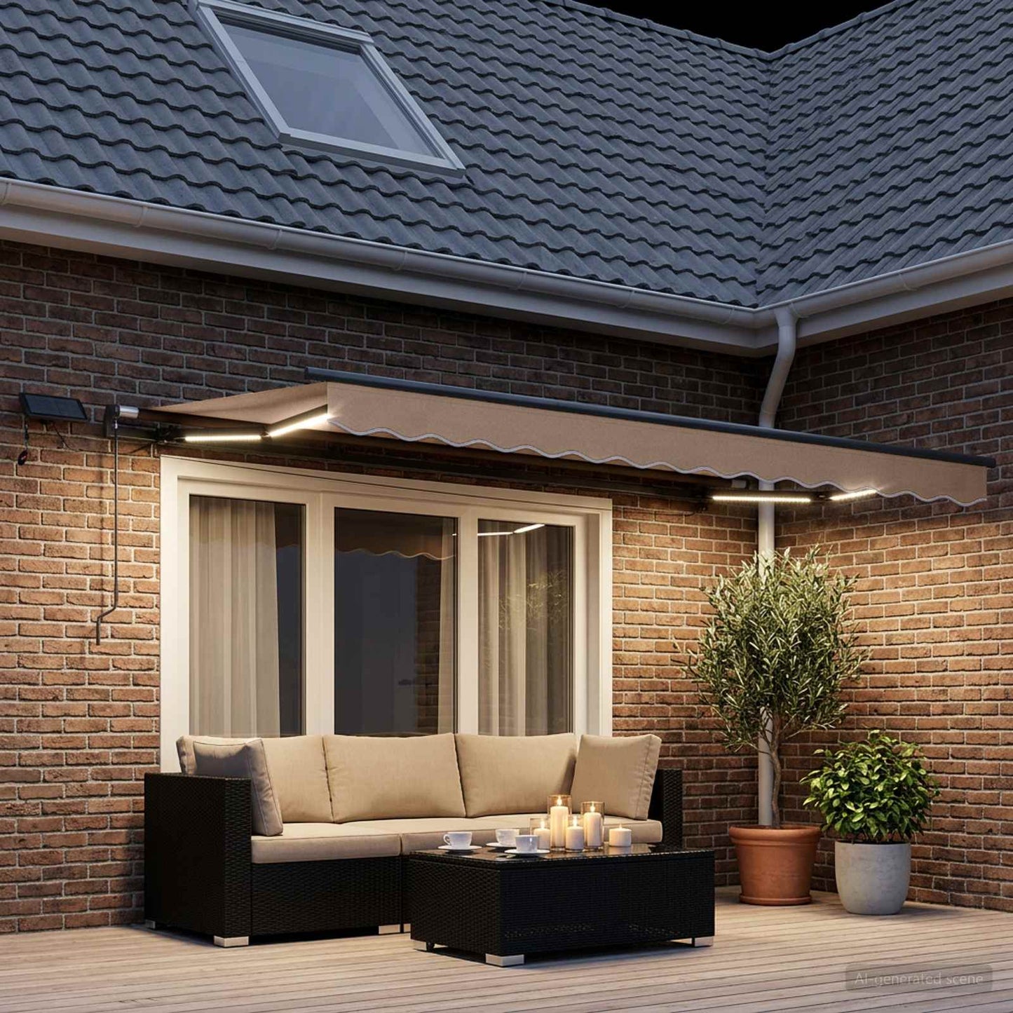 vidaXL Αναδιπλούμενη τέντα Taupe 450 x 300 εκ Ύφασμα και αλουμίνιο