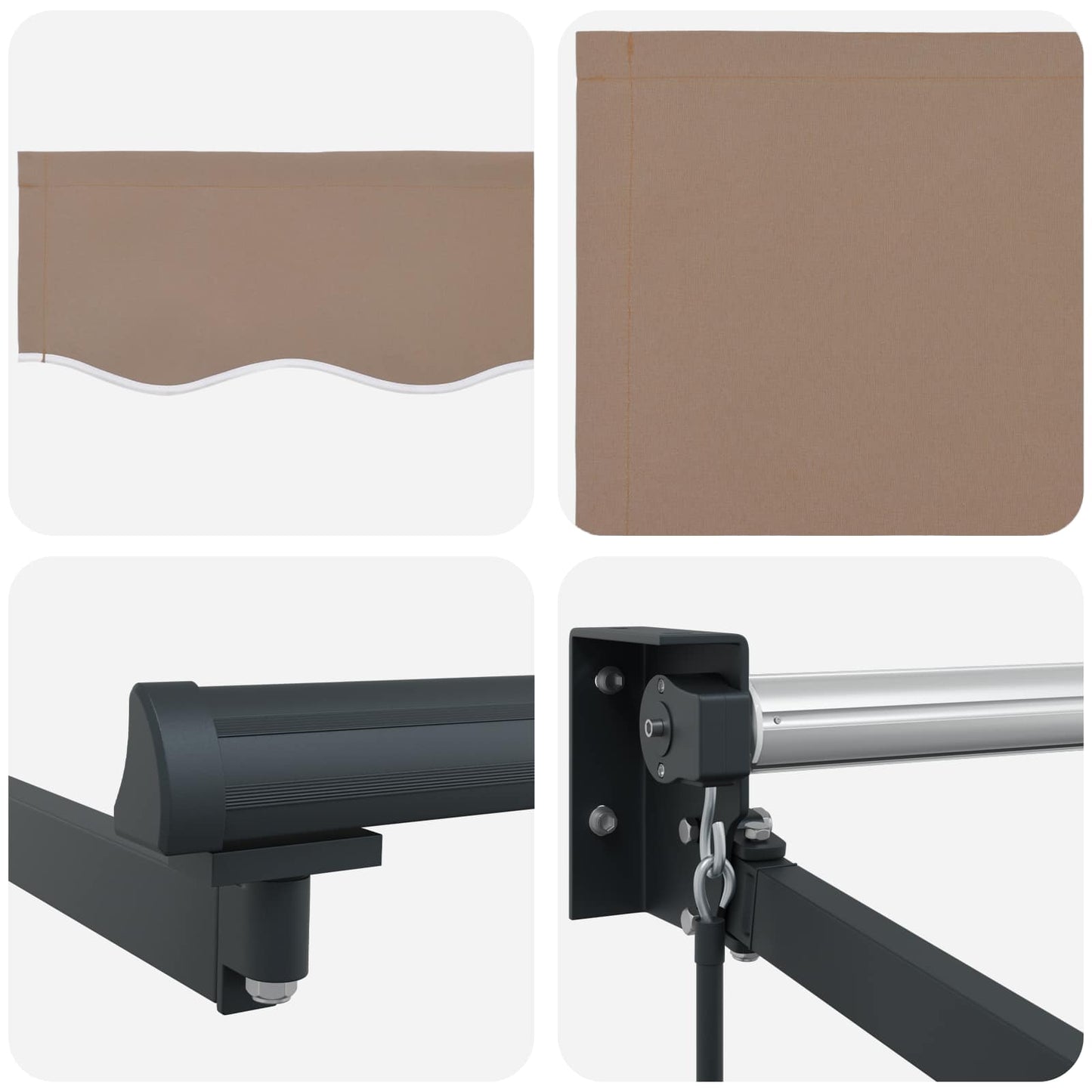 vidaXL Αναδιπλούμενη τέντα Taupe 4,5 x 3 μ