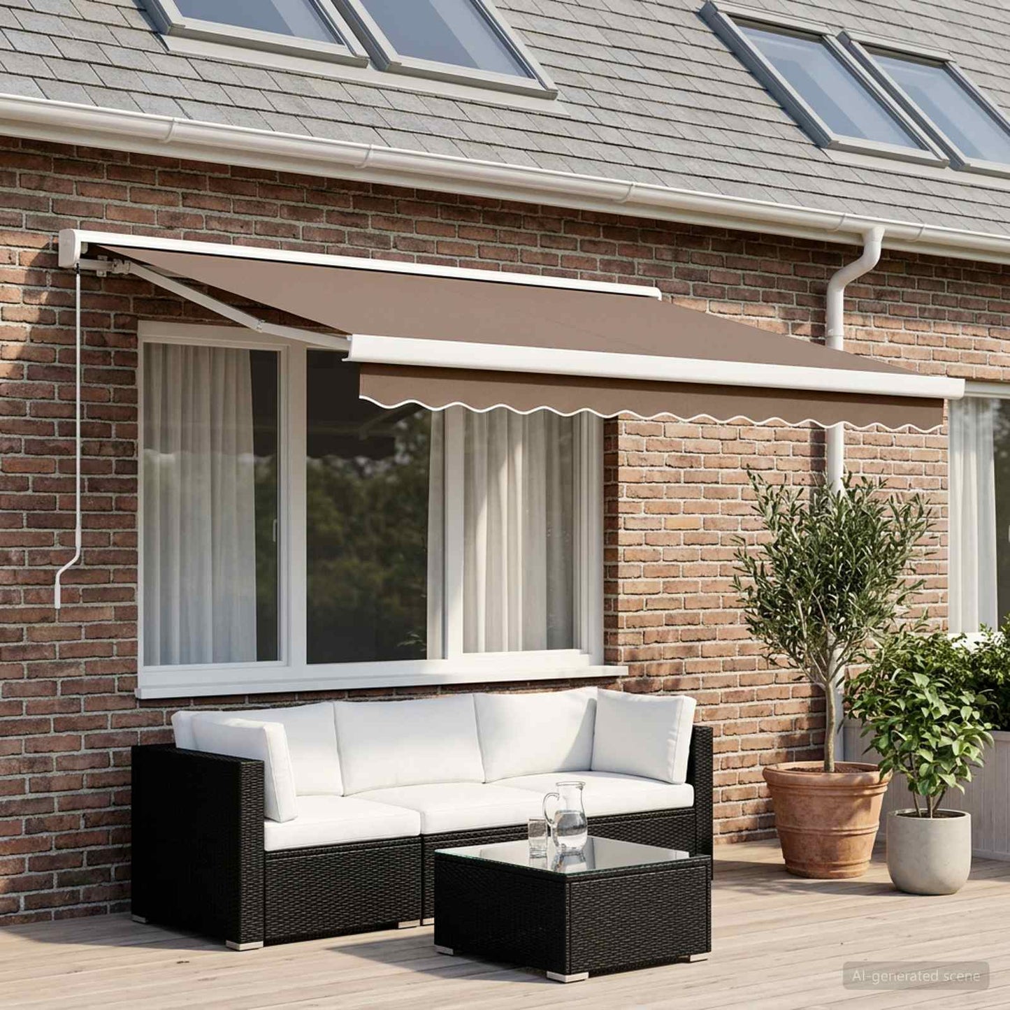 vidaXL Αναδιπλούμενη τέντα Taupe 450 x 300 εκ Καμβάς και Αλουμίνιο