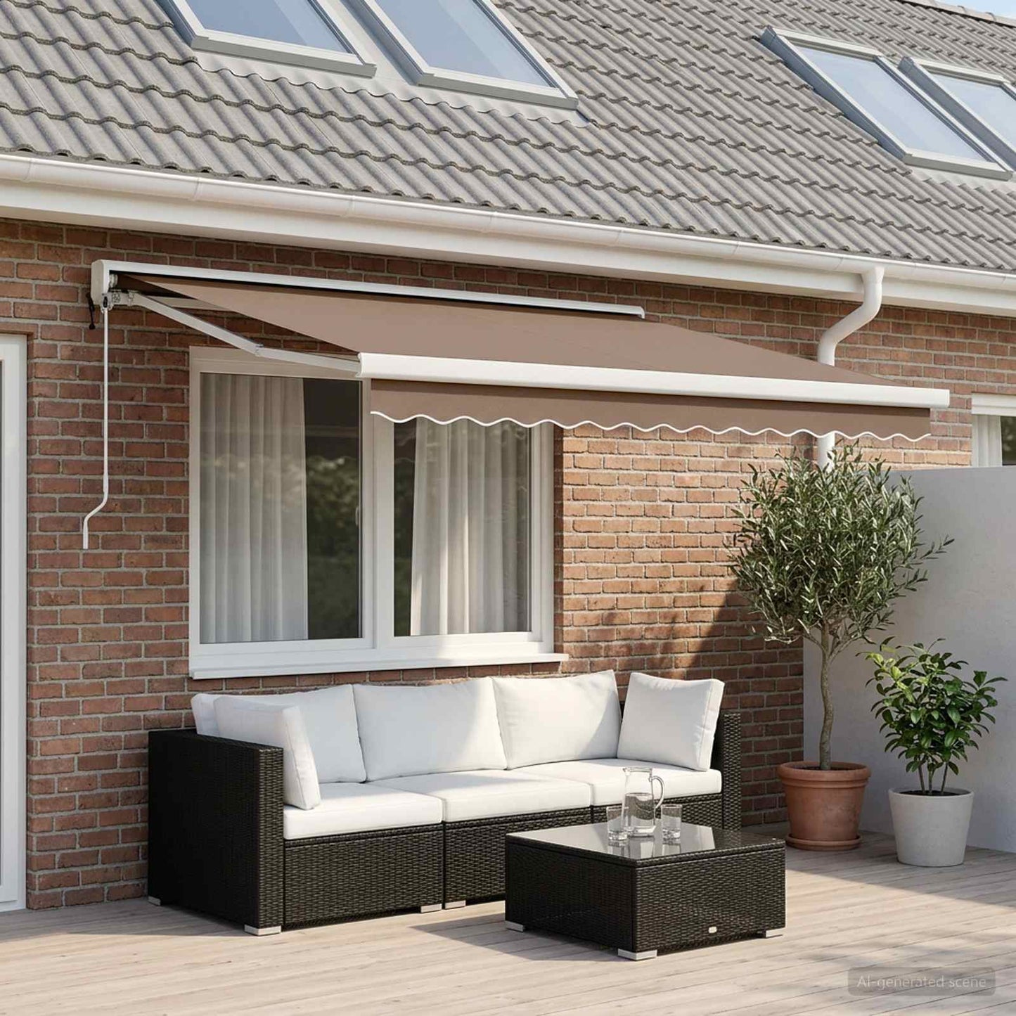 vidaXL Αναδιπλούμενη τέντα Taupe 450 x 300 εκ Ύφασμα και Μέταλλο