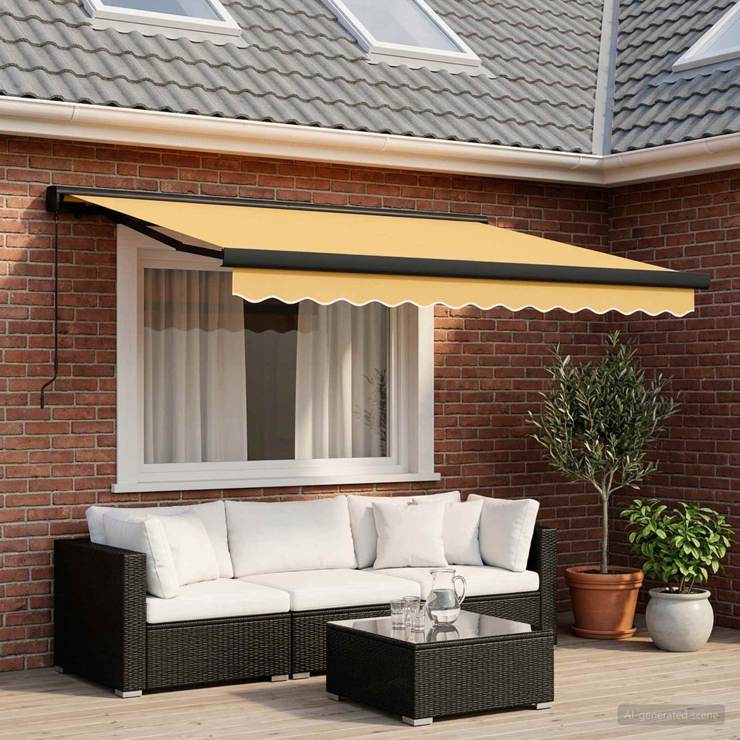 vidaXL Αναδιπλούμενη τέντα Άμμος 450 x 300 εκ Καμβάς και Αλουμίνιο