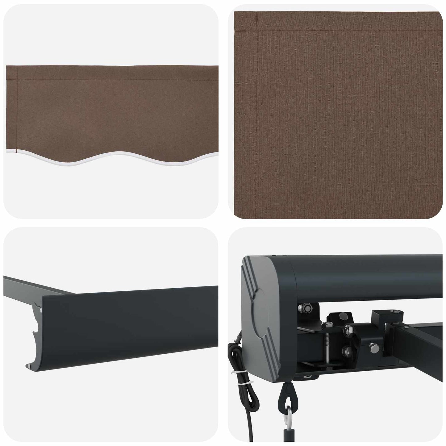 vidaXL Αναδιπλούμενη τέντα Taupe 450 x 300 εκ Ύφασμα και Μέταλλο