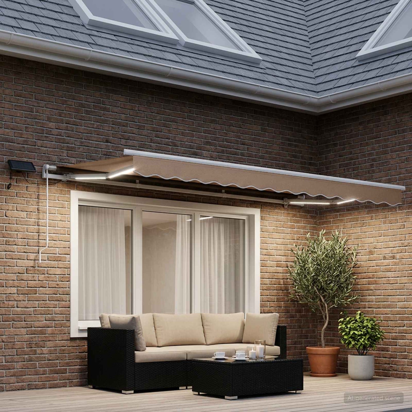 vidaXL Αναδιπλούμενη τέντα Taupe 450 x 350 εκ Ύφασμα και αλουμίνιο