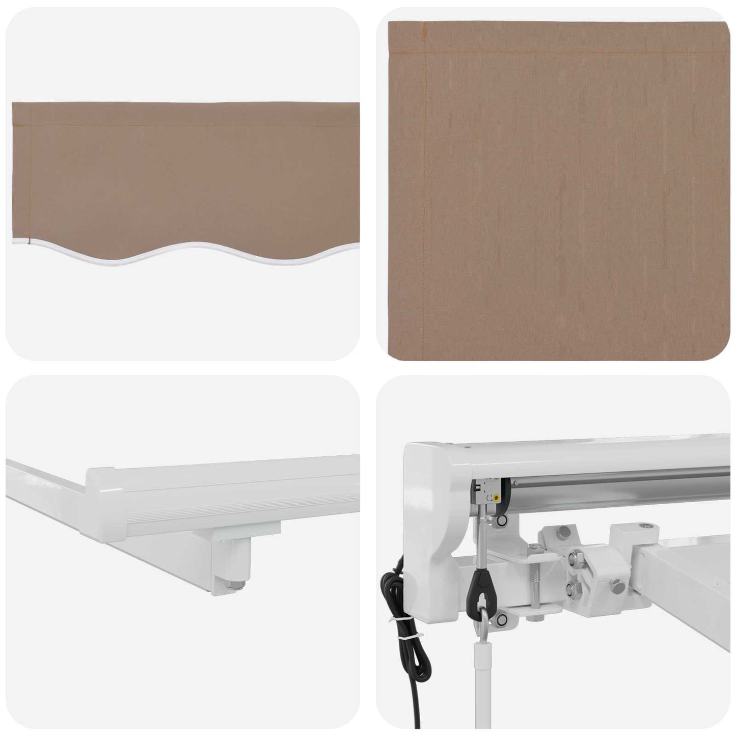 vidaXL Ηλεκτρικό Αναδιπλούμενο Σκίαστρο Taupe 4,5 x 3,5 μ