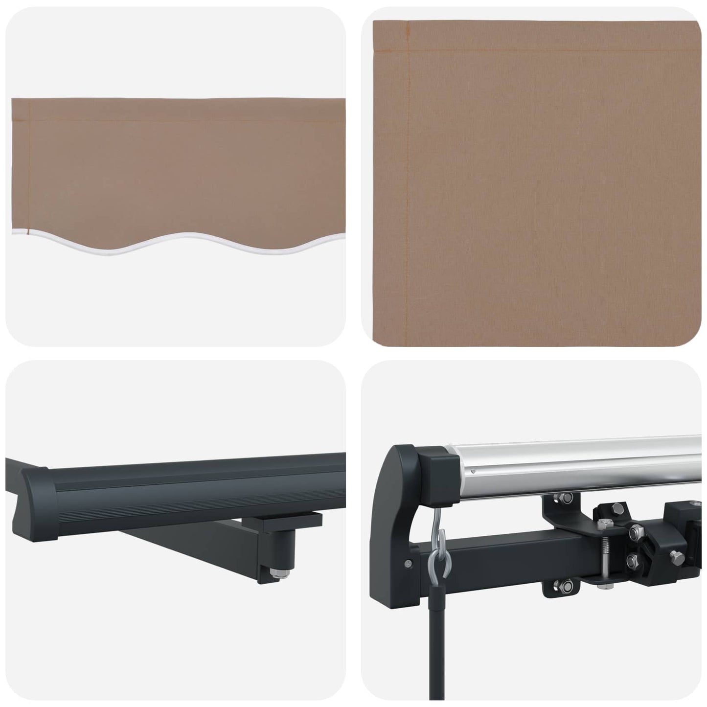 vidaXL Αναδιπλούμενη τέντα Taupe 500 x 300 εκ Ύφασμα και αλουμίνιο