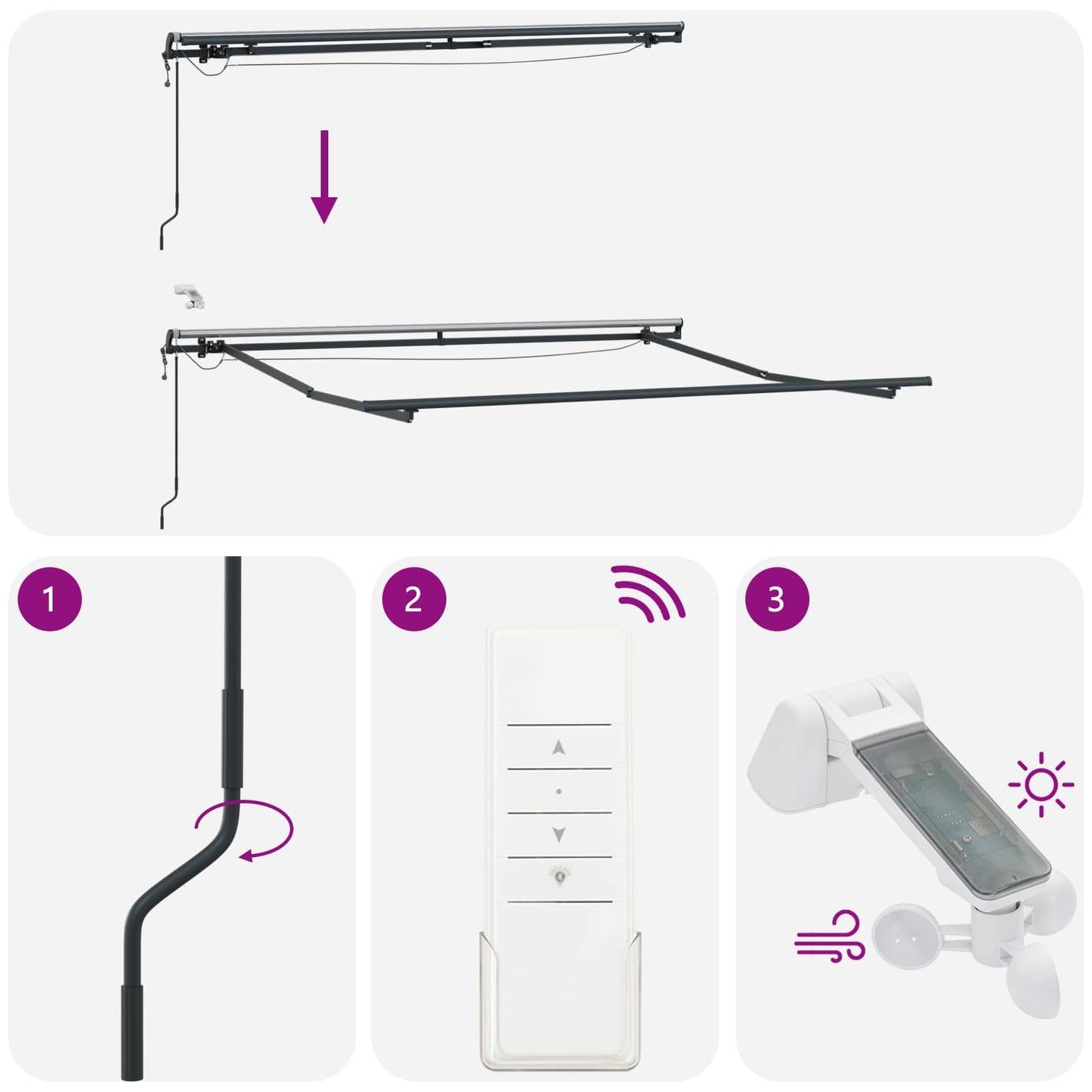 vidaXL Αναδιπλούμενη τέντα Taupe 500 x 300 εκ Πολυεστέρας
