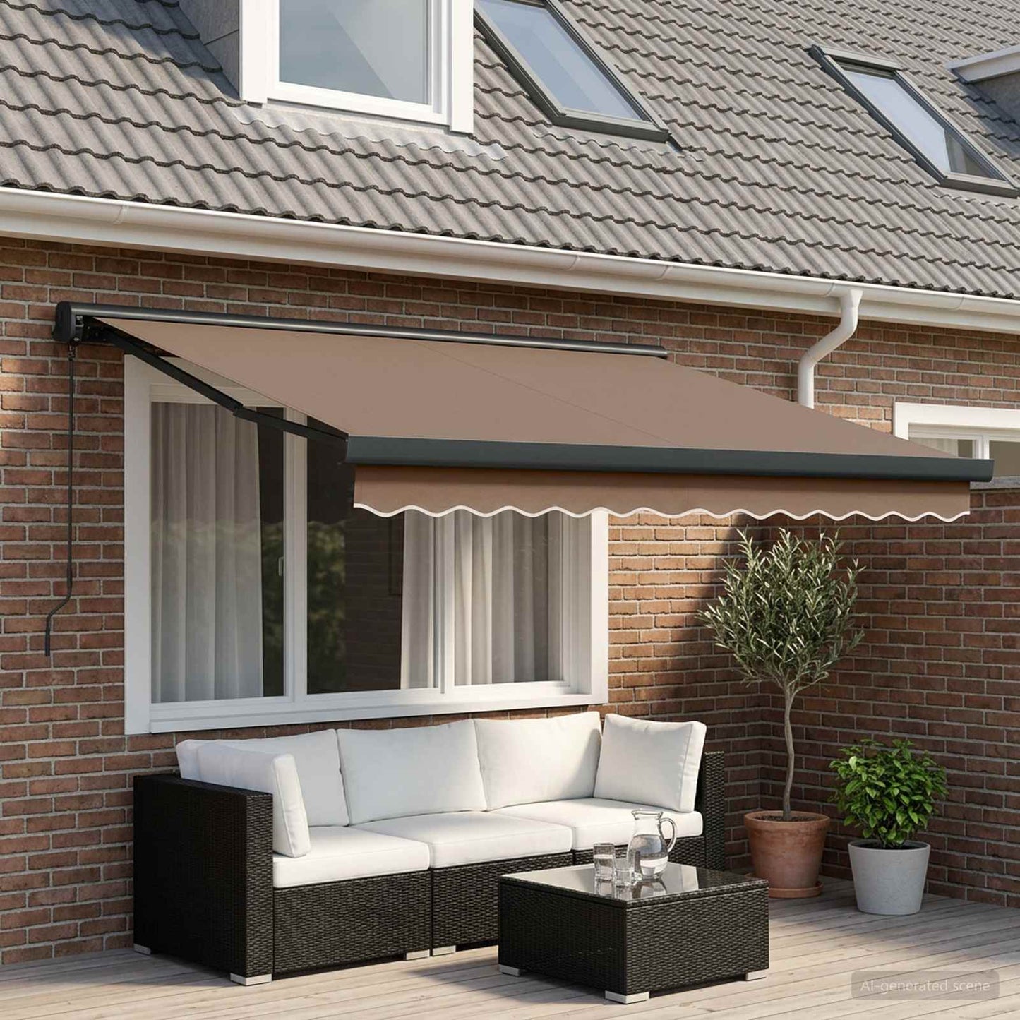 vidaXL Αναδιπλούμενη τέντα Taupe 500 x 300 εκ Ύφασμα και Μέταλλο