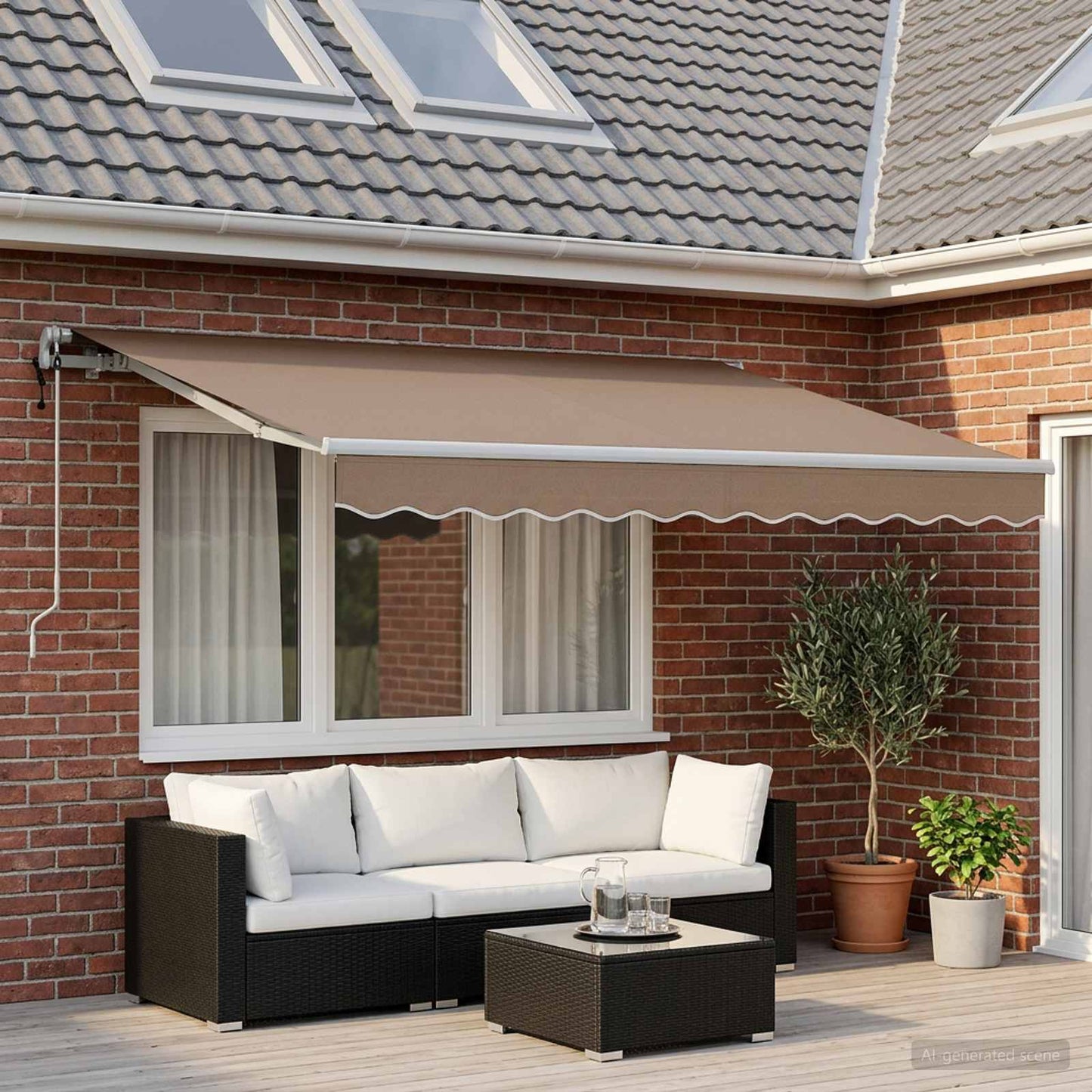 vidaXL Αναδιπλούμενη τέντα Taupe 500 x 350 εκ Ύφασμα και αλουμίνιο
