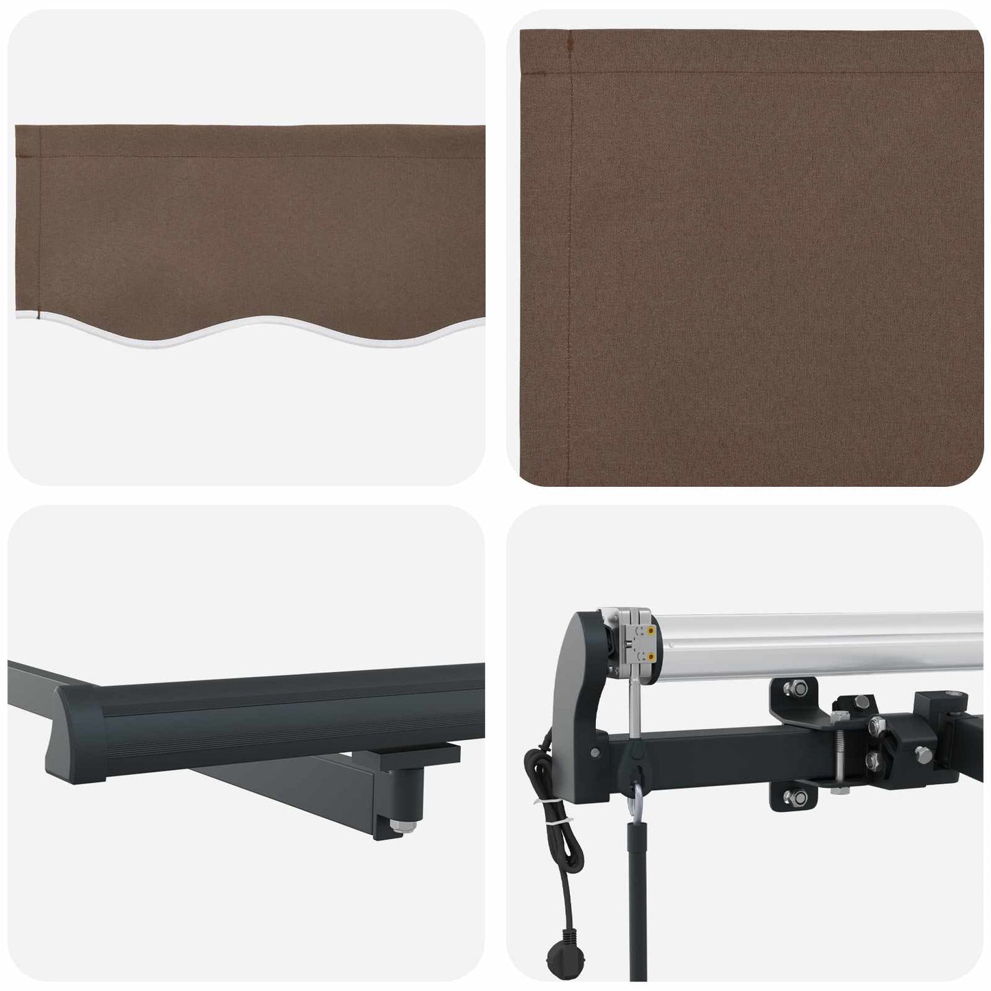 vidaXL Αναδιπλούμενη τέντα Taupe 500 x 350 εκ Ύφασμα και αλουμίνιο