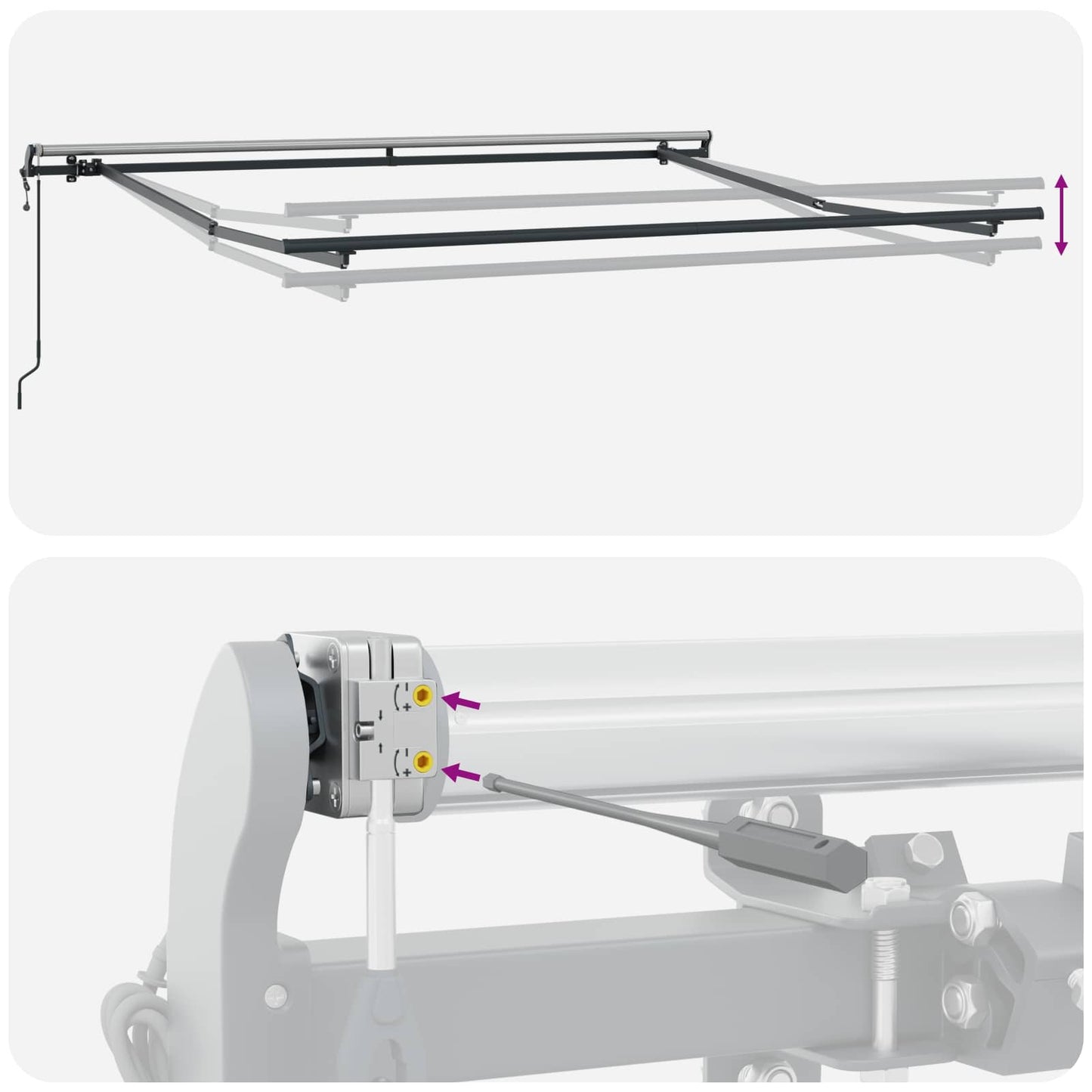 vidaXL Αναδιπλούμενη τέντα Taupe 500 x 350 εκ Ύφασμα και αλουμίνιο