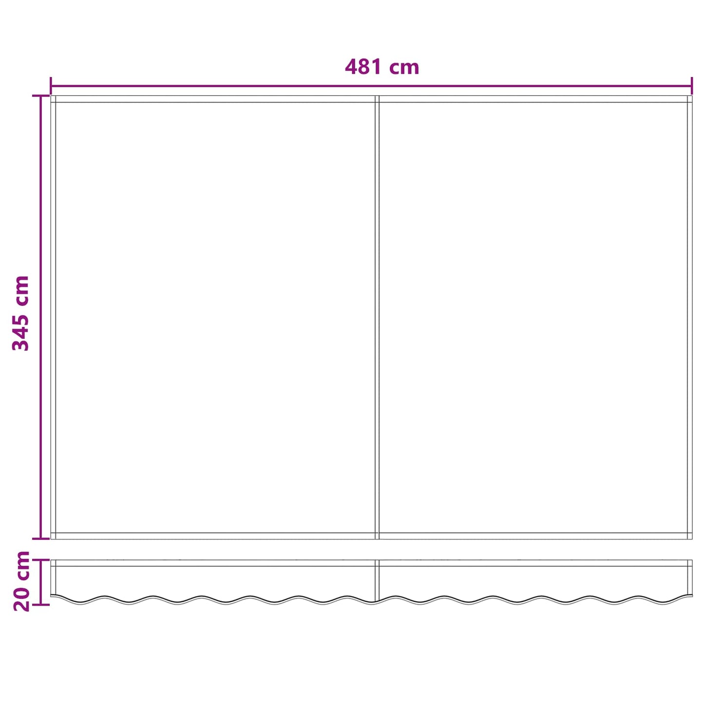 vidaXL Αναδιπλούμενη τέντα Taupe 500 x 350 εκ Ύφασμα και αλουμίνιο