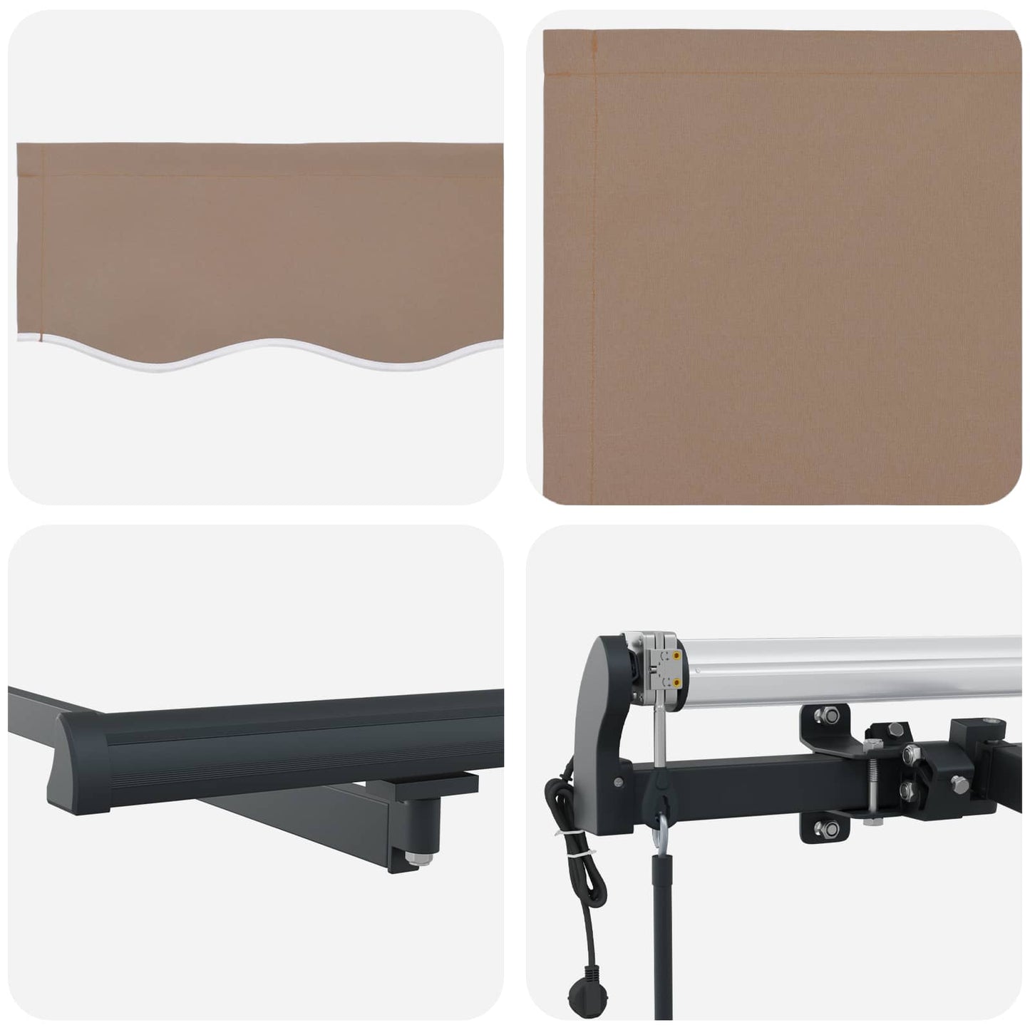 vidaXL Αναδιπλούμενη τέντα Taupe 500 x 350 εκ Πολυεστέρας