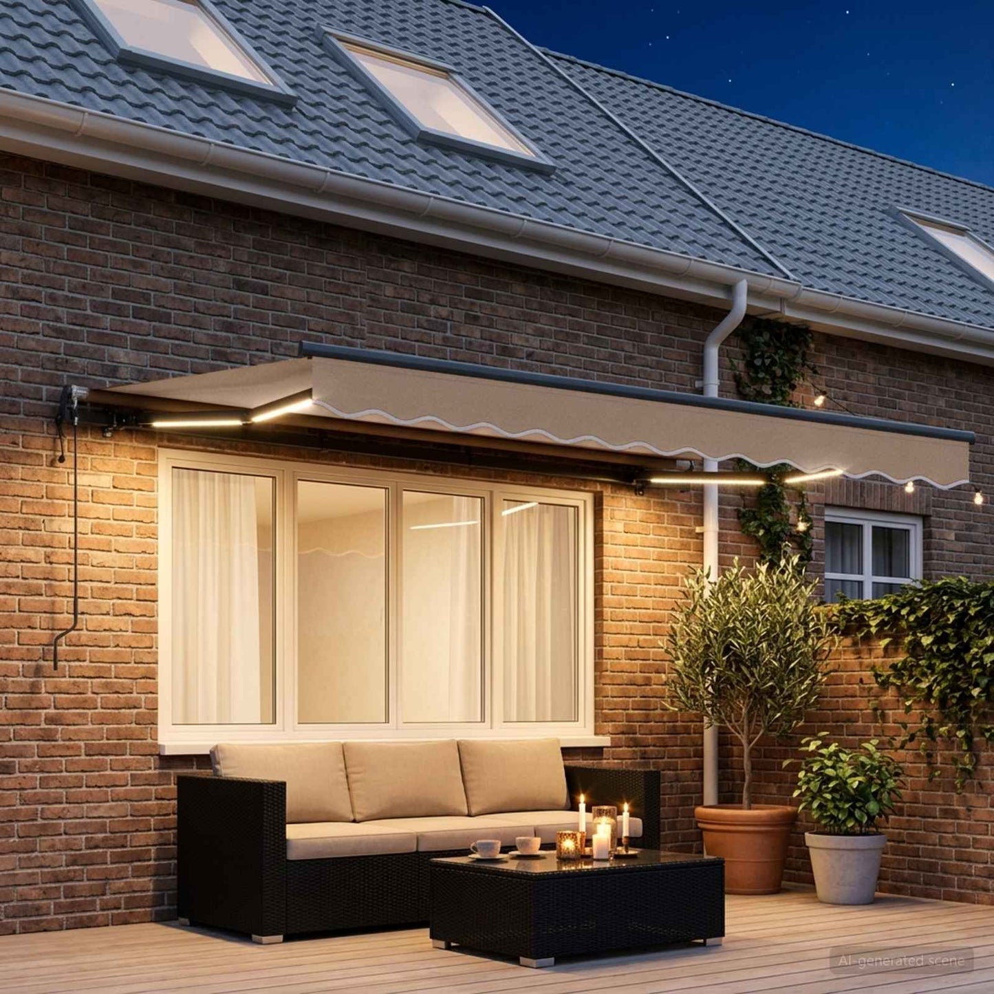 vidaXL Αναδιπλούμενη τέντα Taupe 500 x 350 εκ Πολυεστέρας