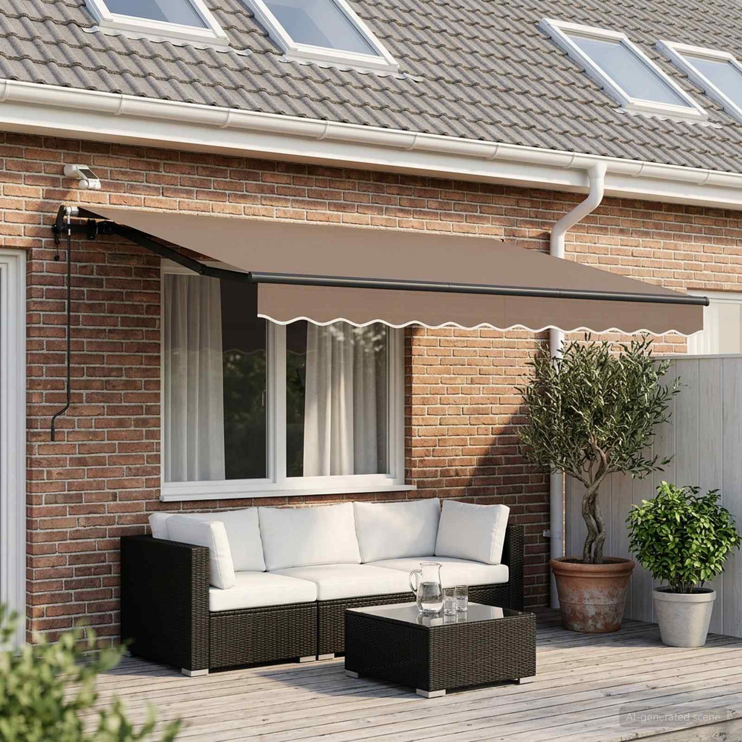 vidaXL Αναδιπλούμενη τέντα Taupe 500 x 350 εκ Πολυεστέρας