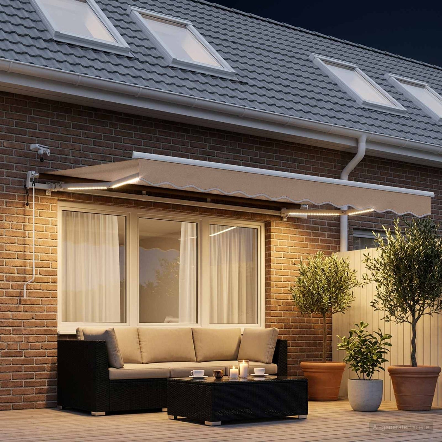 vidaXL Αναδιπλούμενη τέντα Taupe 600 x 300 εκ Πολυεστέρας