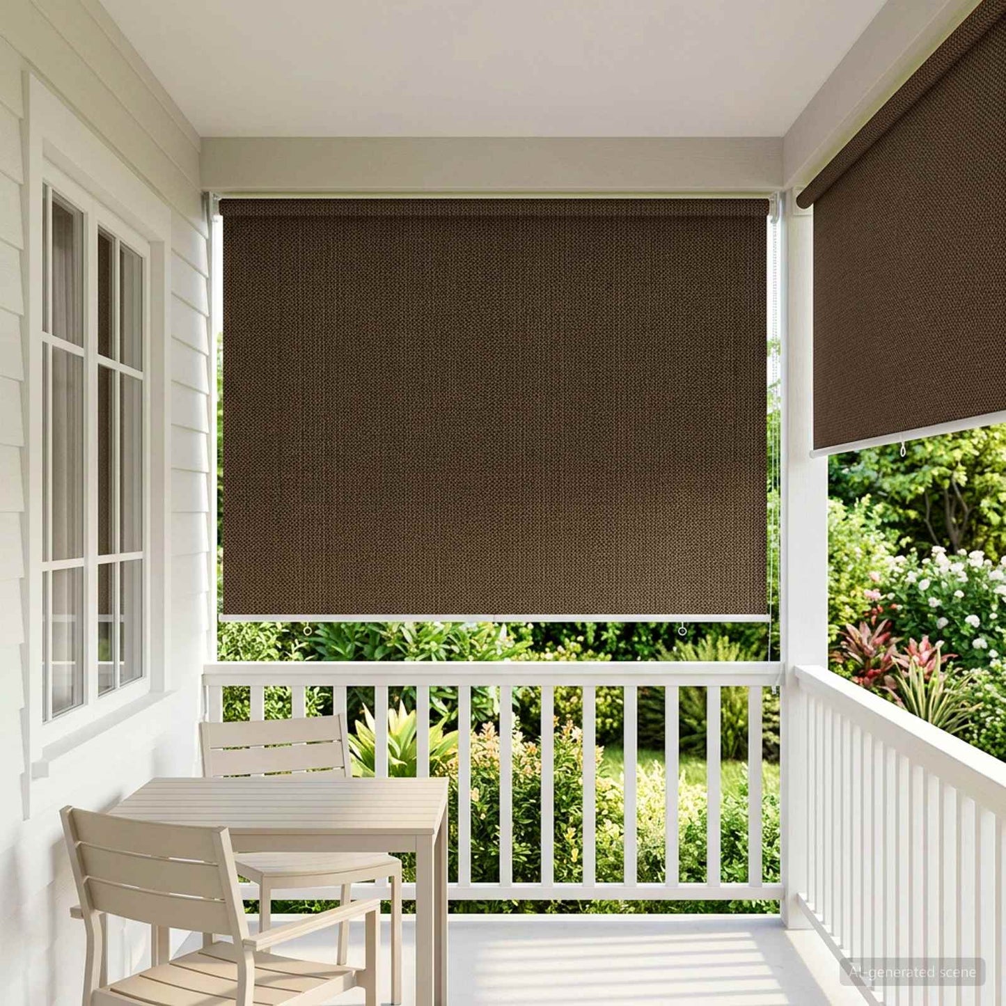 vidaXL Ρολό Εξωτερικού Χώρου 90% Φραγμός UV Καφέ 140 x 140 cm HDPE