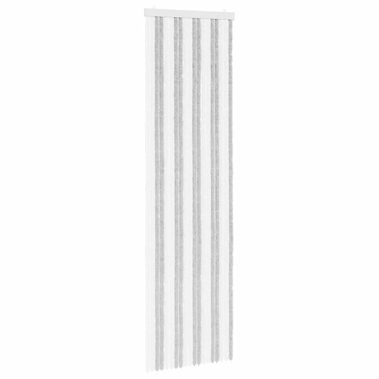 vidaXL Κουρτίνα εντόμων Chenille Ανοιχτό Γκρι και Λευκό 56 x 200 cm
