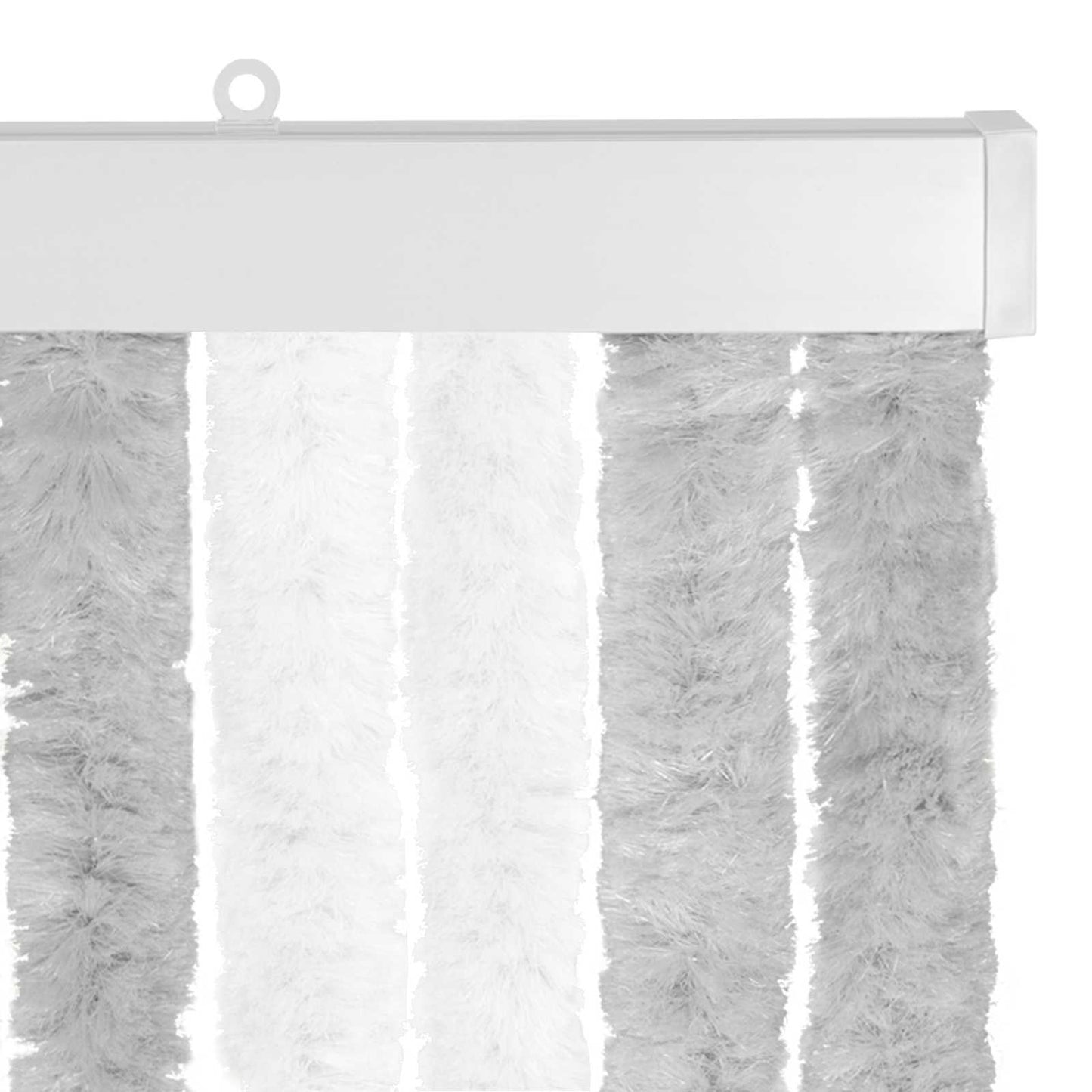 vidaXL Κουρτίνα εντόμων Chenille Ανοιχτό Γκρι και Λευκό 100 x 220 cm