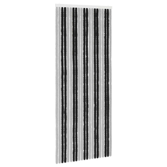 vidaXL Κουρτίνα εντόμων Chenille Γκρι και Μαύρο 90 x 220 cm 100% PP