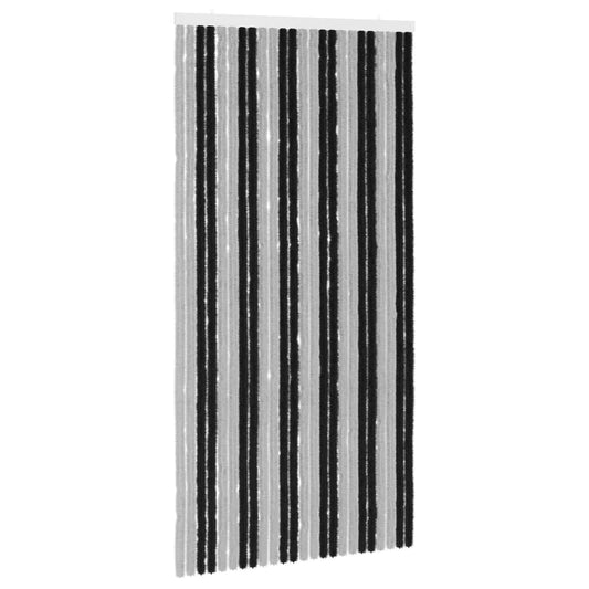 vidaXL Κουρτίνα εντόμων Chenille Γκρι και Μαύρο 100 x 200 cm 100% PP