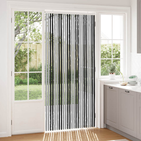 vidaXL Κουρτίνα εντόμων Chenille Γκρι και Μαύρο 100 x 220 cm 100% PP