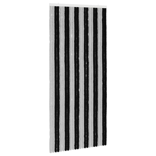 vidaXL Κουρτίνα εντόμων Chenille Γκρι και Μαύρο 100 x 220 cm 100% PP
