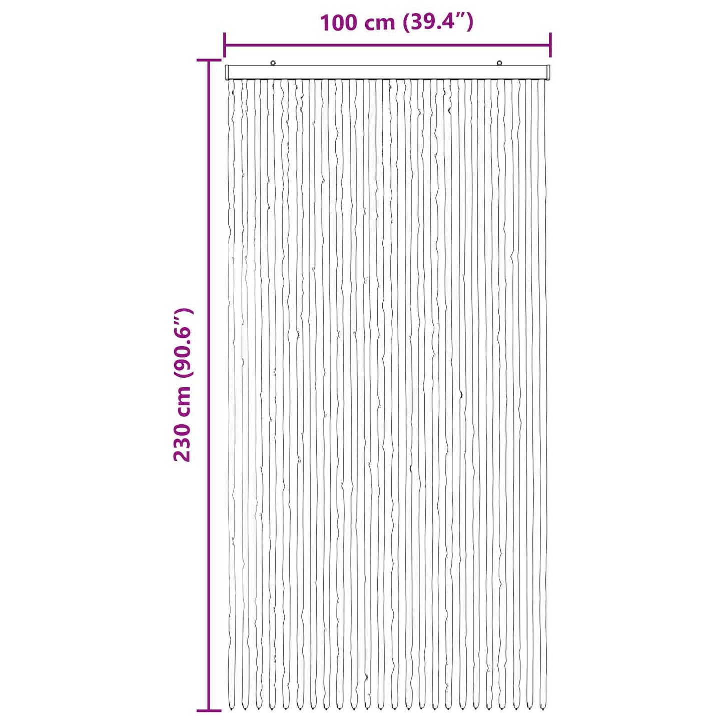 vidaXL Κουρτίνα εντόμων Chenille Γκρι και Μαύρο 100 x 230 cm 100% PP