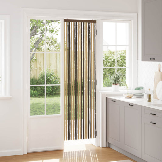 vidaXL Κουρτίνα εντόμων Chenille Σκούρο καφέ και μπεζ 56 x 200 cm