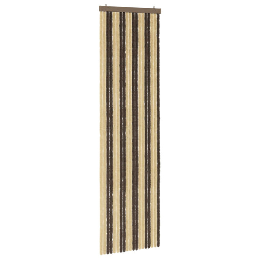 vidaXL Κουρτίνα εντόμων Chenille Σκούρο καφέ και μπεζ 56 x 200 cm