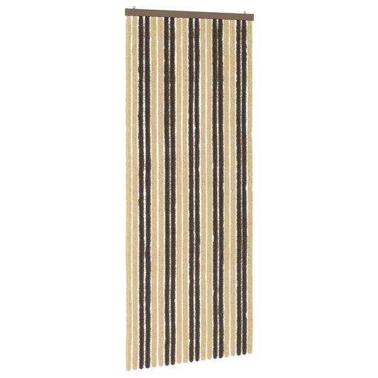 vidaXL Κουρτίνα εντόμων Chenille Σκούρο καφέ και μπεζ 90 x 220 cm