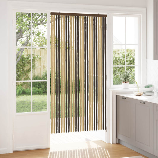 vidaXL Κουρτίνα εντόμων Chenille Σκούρο καφέ και μπεζ 100 x 200 cm