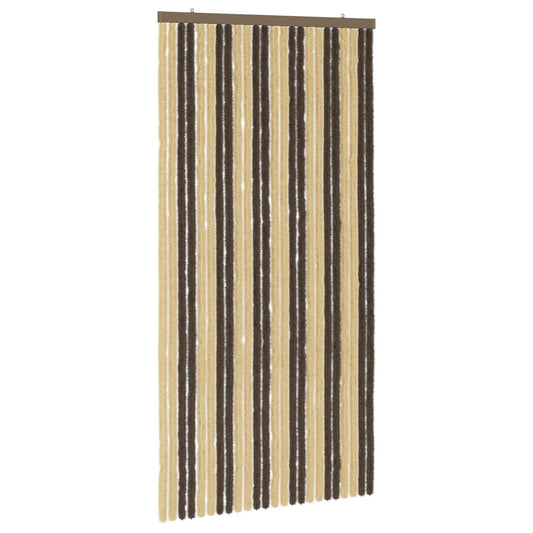 vidaXL Κουρτίνα εντόμων Chenille Σκούρο καφέ και μπεζ 100 x 200 cm