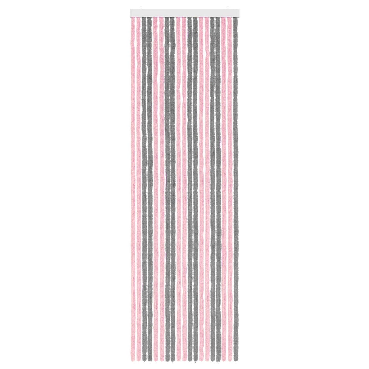 vidaXL Κουρτίνα εντόμων Chenille Ασημί Γκρι και Ροζ 56 x 185 cm