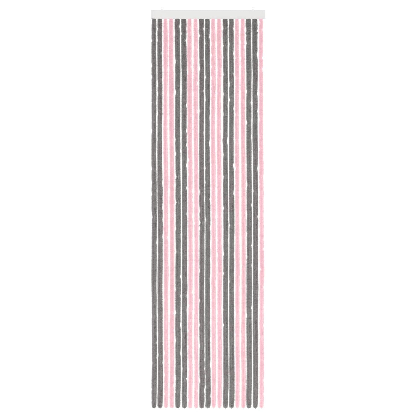 vidaXL Κουρτίνα εντόμων Chenille Ασημί Γκρι και Ροζ 56 x 200 cm