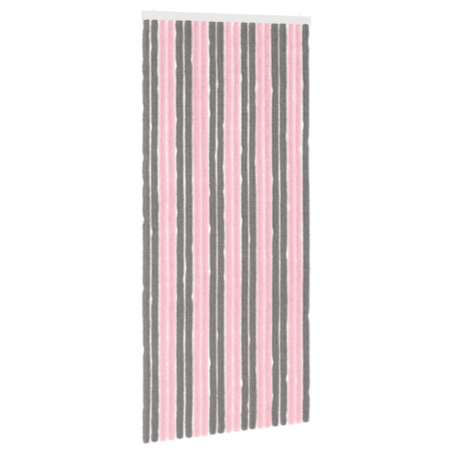 vidaXL Κουρτίνα εντόμων Chenille Ασημί Γκρι και Ροζ 90 x 200 cm