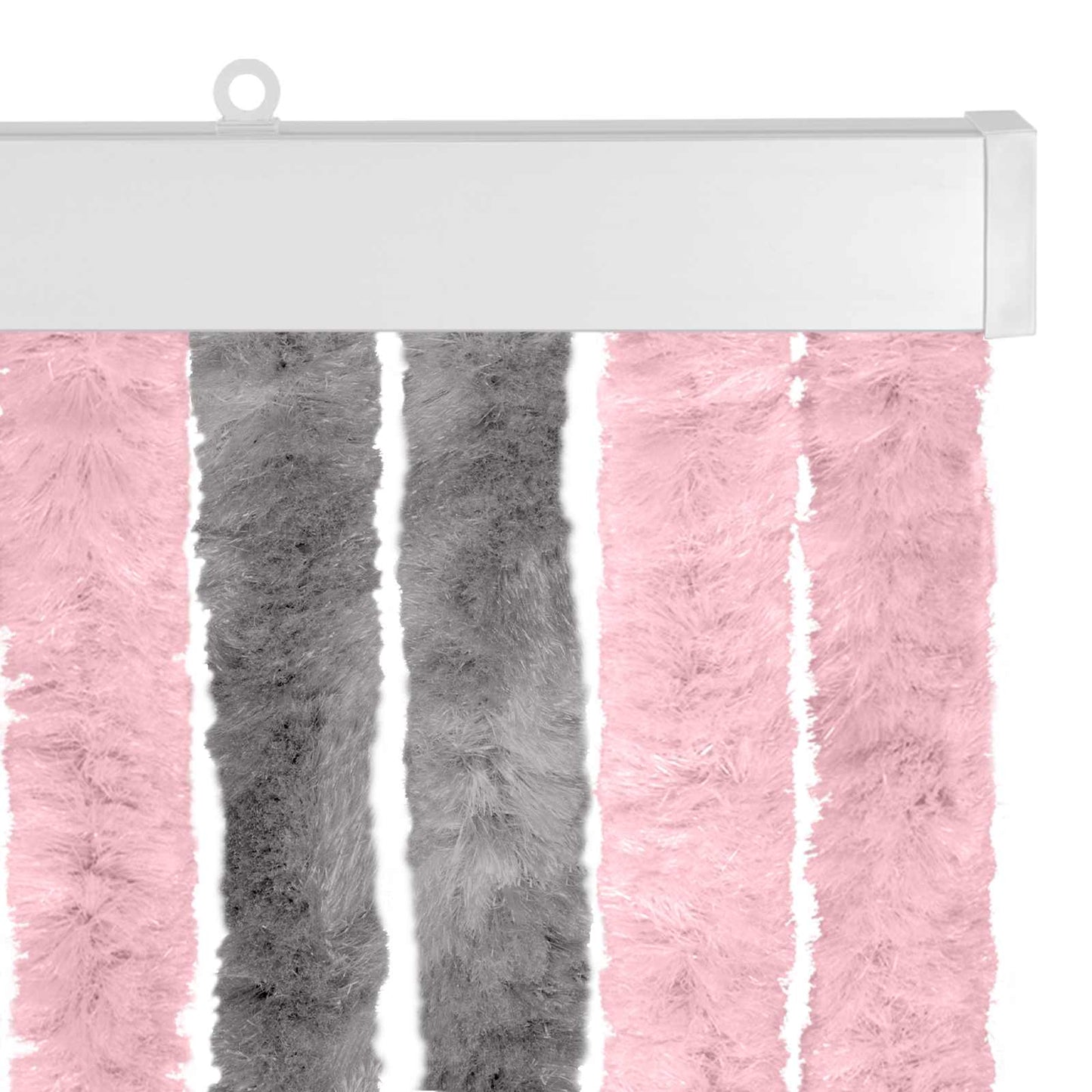 vidaXL Κουρτίνα εντόμων Chenille Ασημί Γκρι και Ροζ 90 x 220 cm