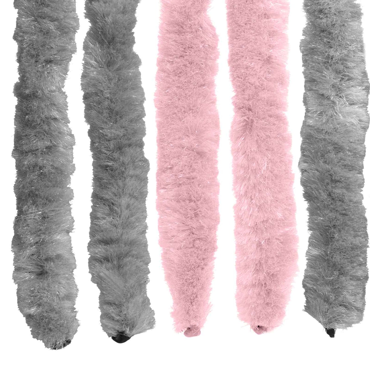 vidaXL Κουρτίνα εντόμων Chenille Ασημί Γκρι και Ροζ 90 x 220 cm