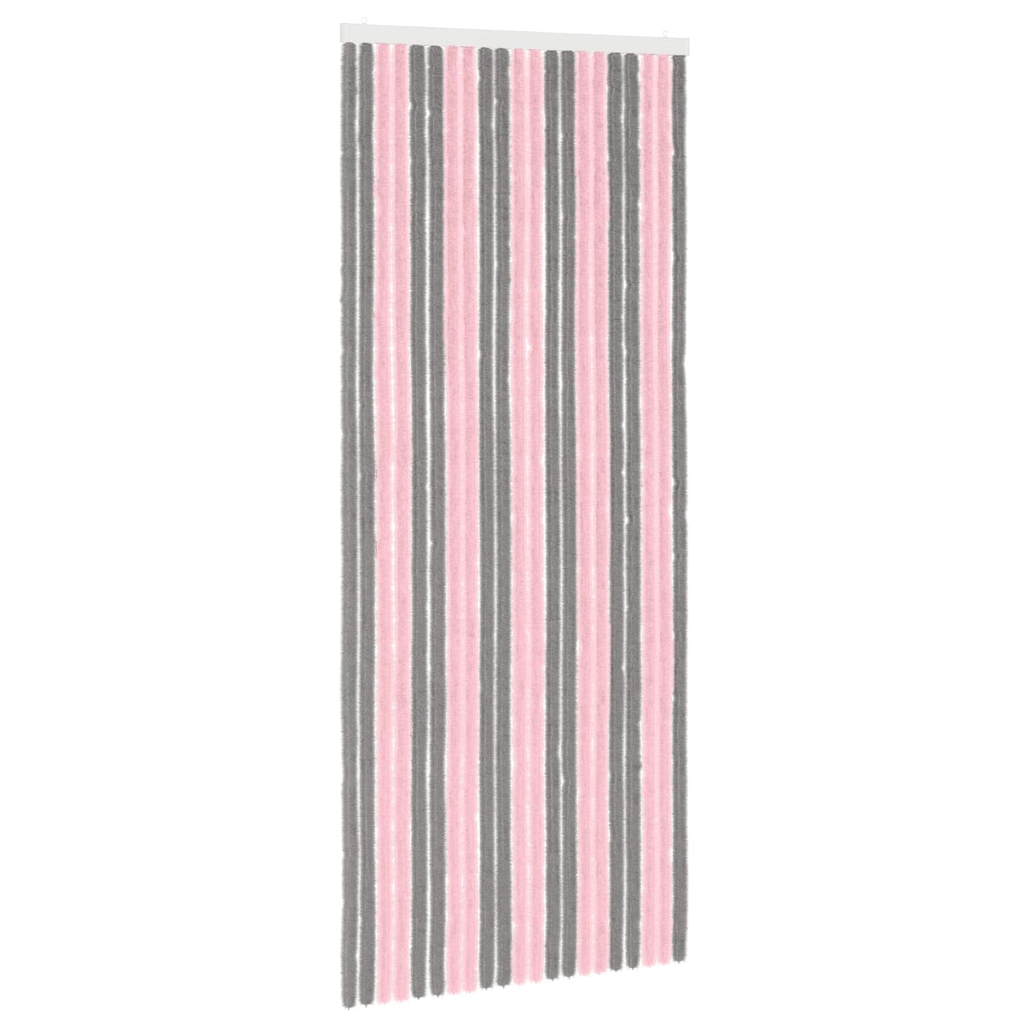 vidaXL Κουρτίνα εντόμων Chenille Ασημί Γκρι και Ροζ 90 x 220 cm