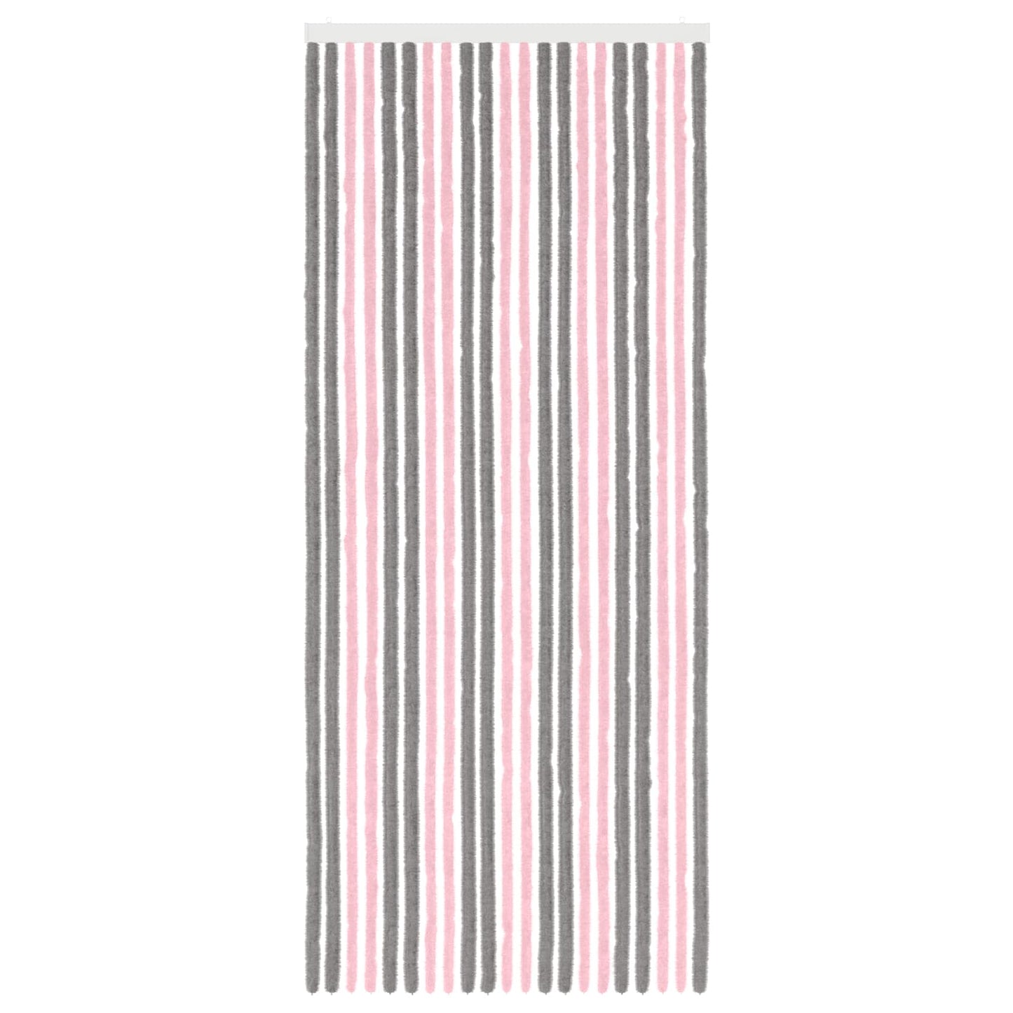 vidaXL Κουρτίνα εντόμων Chenille Ασημί Γκρι και Ροζ 90 x 220 cm