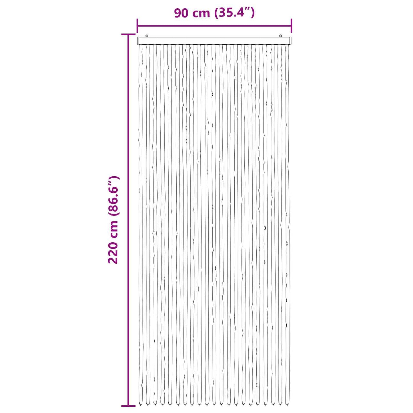 vidaXL Κουρτίνα εντόμων Chenille Ασημί Γκρι και Ροζ 90 x 220 cm