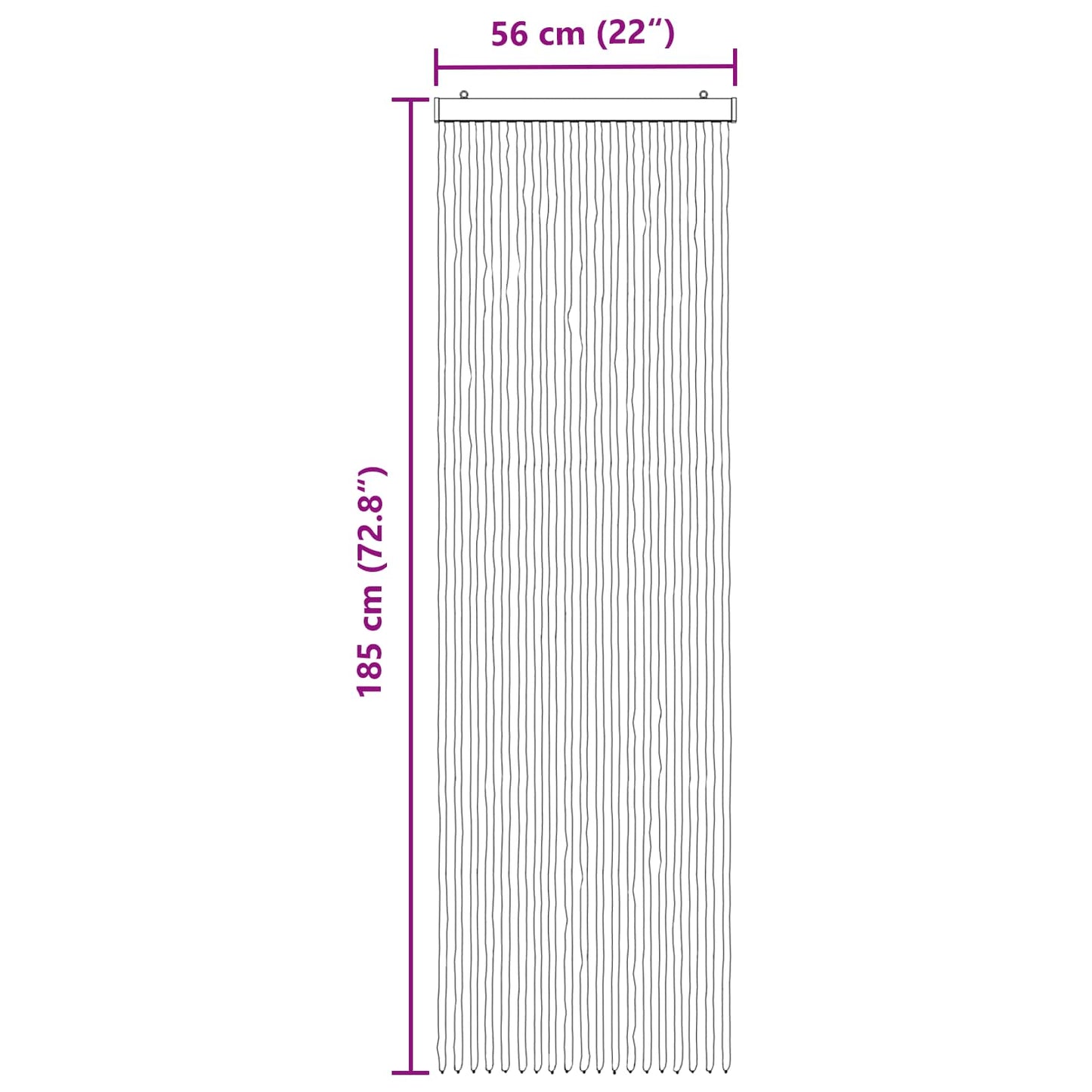 vidaXL Κουρτίνα εντόμων Chenille Γκρι και Μπεζ 56 x 185 cm 100% PP