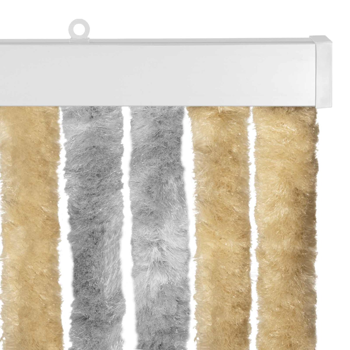vidaXL Κουρτίνα εντόμων Chenille Γκρι και Μπεζ 90 x 200 cm 100% PP