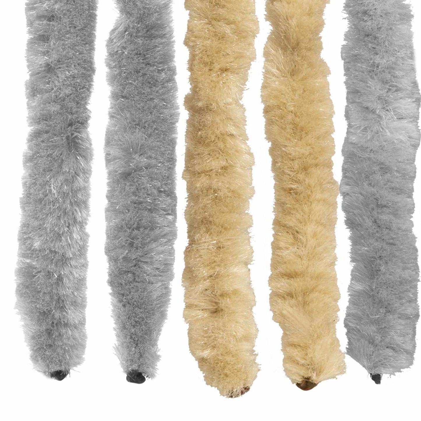vidaXL Κουρτίνα εντόμων Chenille Γκρι και Μπεζ 90 x 200 cm 100% PP