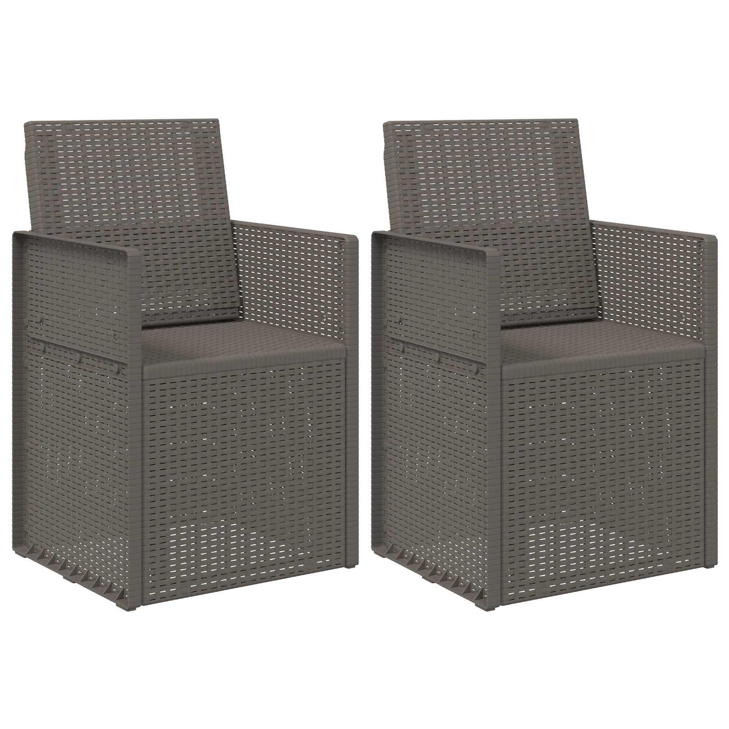 vidaXL Καρέκλες Εστιατορίου Κήπου 2 pcs Ανοιχτό γκρι PP